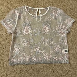 Floral Sheer Cropped Top